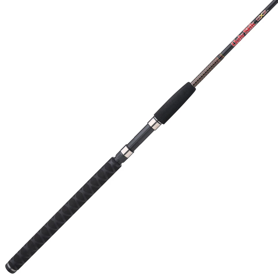 Caña de pescar Ugly Stik GX2 mediana 2 piezas negra roja 9 pies diseño duradero Foto 1 de 4