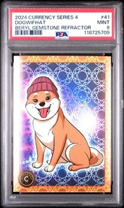 2024 Cardsmiths Currency Dogwifhat Beryl Gemstone Refractor PSA 9 #41 16/149 - Picture 1 of 2