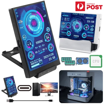 3.5 Inch Secondary Screen Mini IPS Computer Monitor CPU GPU RAM HDD Display USB  - Image 1 of 4