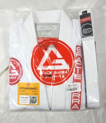 Chaqueta, pantalones y cinturón kimono Gracie Barra Youth BGK Lite Ripstop - blanco - Y5 Foto 1 de 4