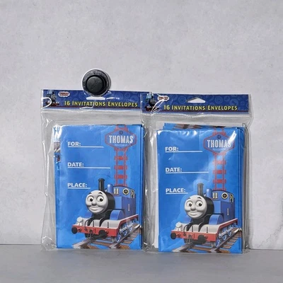 ***Lot Of 2 Thomas & Friends Birthday Party Invitations Thomas Tank 16 Ct NIP*** - Image 1 of 2
