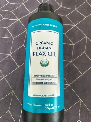 Aceite de lino orgánico The Vitamin Shoppe 24 OZ salud cardiovascular Bb 31/01/26 Foto 1 de 3