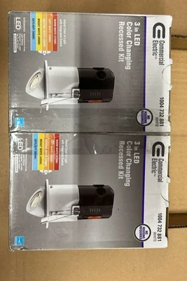 Paquete de 2 Downlight empotrado cardán LED eléctrico comercial de 3" 2700K-5000K Foto 1 de 4