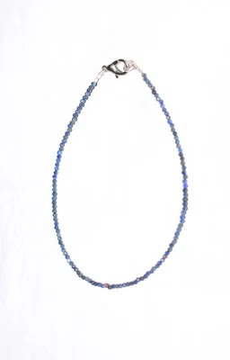 Lapislazzuli Gemma 2 MM Perline Rotonde 925 Argento Sterling 10 " Stringa - Immagine 1 di 4