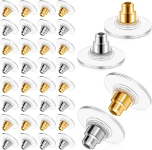 200 Pcs Earring Backs for Droopy Ears Replacements Silver and Gold - Picture 1 of 6