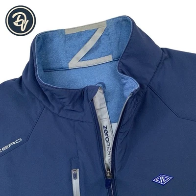 Chaqueta de poliéster con cremallera completa azul de dos tonos Zero Restriction 2XL para hombre Foto 1 de 4