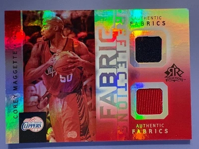 2005-06 Corey Maggette UD Reflections Authentic Fabrics Dual Jerseys - Image 1 of 2