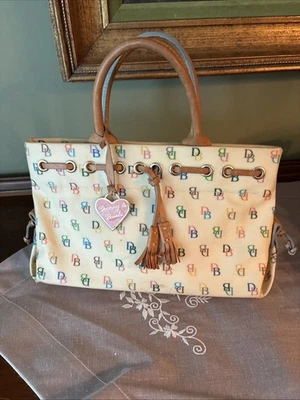 Dooney Bourke Vintage Rainbow Signature Coated Canvas Baguette Satchel Purse Y2K - Image 1 of 4