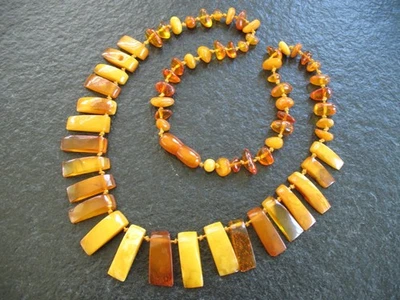 Kette Bernstein Butterscotch Collier Halskette Art Deco bezaubernd 30,8 gr  - Bild 1 von 4