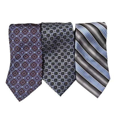 3- Lote de gravata Joseph Feiss com listras geométricas azul seda novo com etiquetas excelente estado usado masculino - Imagem 1 de 4