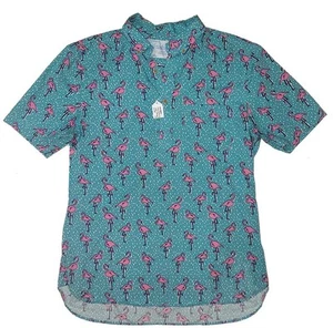 CHUBBIES Herren BAUMWOLLE 1/2 KNOPF POPOVER HEMD FLAMINGOS HAWAII NEUWERTIG! Große - Bild 1 von 4