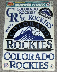 Vintage.. MLB Baseball COLORADO ROCKIES Reusable Static Window Clings Decals - Picture 1 of 3