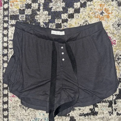 Women’s Sleep Shorts Abercrombie & Fitch Size XL Gray Ribbed - Image 1 of 3