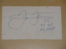 Big Hurt Enterprises Business Card Autograph Auto Frank Thomas