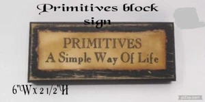 Primitives Eine einfache Lebensweise Holzschild Distressed Papier 6"W Millcreek - Bild 1 von 1