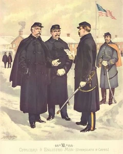 Ogden Military Uniforms 1888 OFFICERS, ENLISTED, OVERCOATS AND CAPES, poster - Picture 1 of 3