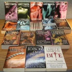 LOT Laurell Hamilton ANITA BLAKE Lunatic Cafe Bloody Bones Blue Moon Micah Harle - Picture 1 of 6