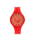 Versus Versace Fire Island Lion Logo Stud Red Silicone/Jelly Watch NWT/Wristlet
