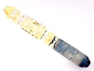 Glass Handpipe Smoking Tobacco 8" w/End Carb Steamroller -4 Chokes Color Change - Picture 1 of 2