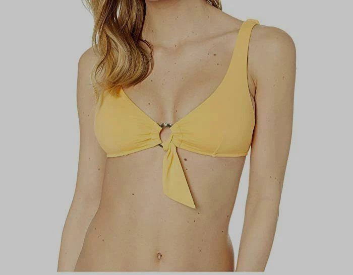$115 Seafolly Mujeres Anillo Amarillo Frontal Bikini Top Corto Traje de Baño AUS 14/US 10 Foto 1 de 1