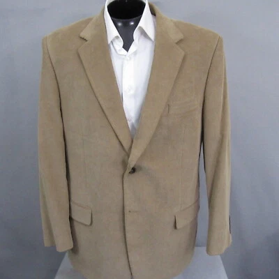 Joseph Feiss Mens Sport Coat 46L Tan Corduroy Blazer Jacket Single Vent - Image 1 of 4
