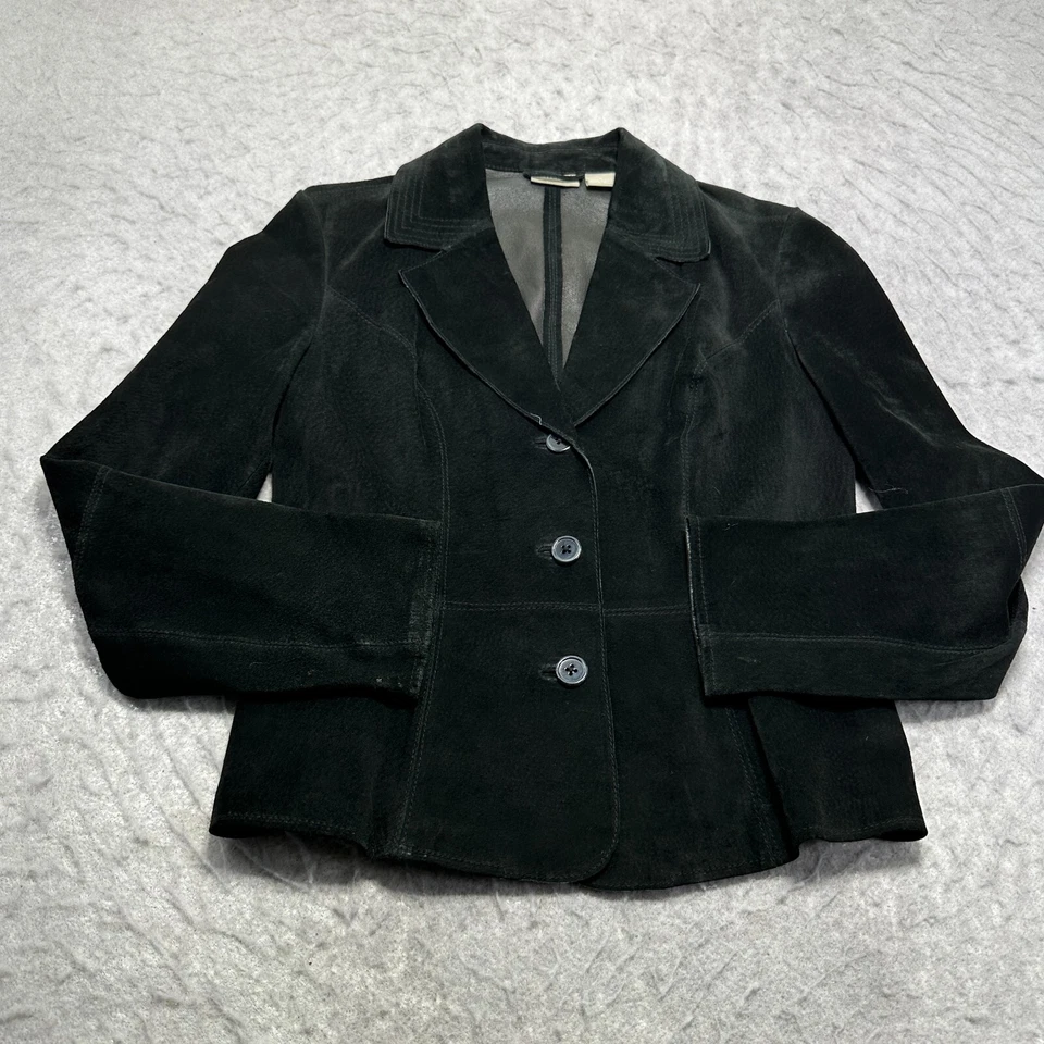 Jaqueta FieldGear Couro Camurça Gola Preta Feminina Tamanho Pequeno P - Imagem 1 de 4