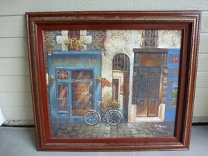 W. James signiert Original großes Gemälde Öl auf Leinwand Französisch Cafe Straße 30x26" - Bild 1 von 9