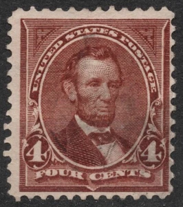 Sn:US 280b 1898 4c US POSTAGE Abraham Lincoln 1897-1903 Regular Issue , used - Picture 1 of 2