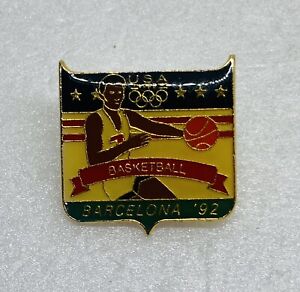 Vintage 1992 Barcelona Olympic Team USA Basketball Enamel Lapel Pin 18