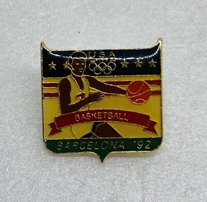Vintage 1992 Barcelona Olympic Team USA Basketball Enamel Lapel Pin 18 - Picture 1 of 7