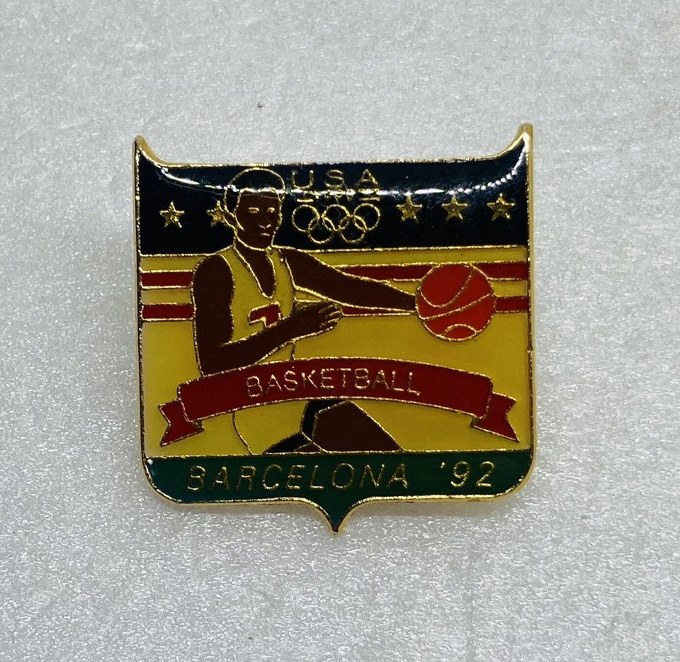 Vintage 1992 Barcelona Olympic Team USA Basketball Enamel Lapel Pin 18 - Image 1 of 4