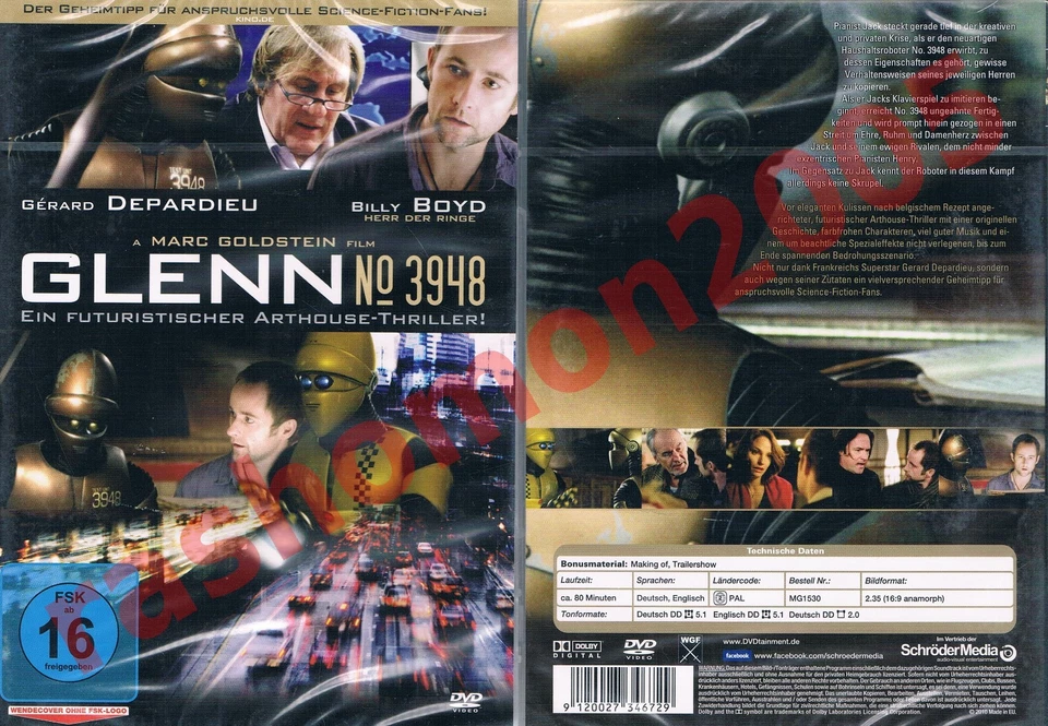 DVD R2 GLENN 3948 THE FLYING ROBOT 2010 Billy Boyd Gerard Depardieu Region 2 NEW - Image 1 of 1