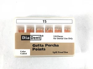 DIADENT Gutta Percha Points Endodontics (120 Pieces) All sizes Spill Proof Box - Picture 1 of 21