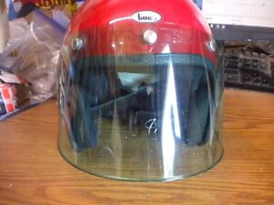 NOS Vintage Gran Prix 5 Snap Green Tinted Helmet Shield Visor USA Bell Buco