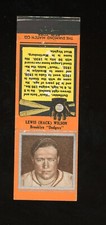 1934 Diamond Match Co. Matchbook Cover Silver Border Baseball Hack Wilson EX