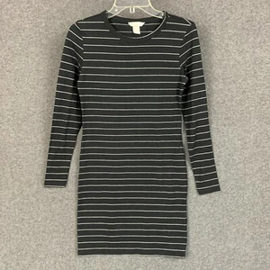 H&M Vestido S Mujer Mangas Largas A Rayas Negro Ajustado Camisa Summedress - Imagen 1 de 11