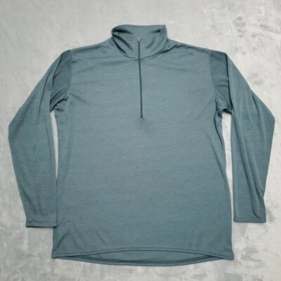 Capa Base Patagonia Vintage Hombres Grande Verde Capilene 1/4 Cremallera Rendimiento Elástico Foto 1 de 4