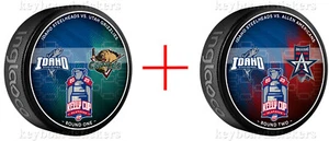 Paquete de 2 discos de hockey ECHL Kelly Cup Playoffs Idaho Steelheads Dueling 2023 - Ronda 2 - Imagen 1 de 4