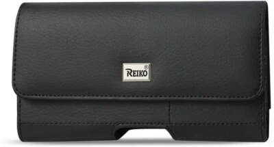 UNIVERSAL POUCH Fits (7 x 3.75) Black Leather Belt Clip Card Pocket Holster Case - Image 1 of 4