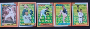 1990 Topps Nolan Ryan complete 5 card set 5000 strike outs mint! - Picture 1 of 12