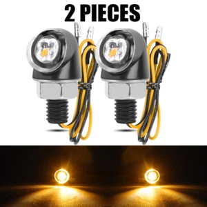 2X Motorcycle LED Turn Signal Light Blinker Amber Indicator Universal Mini Lamp - Picture 1 of 9