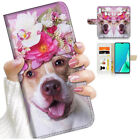 ( For Samsung A11 ) Wallet Flip Case Cover AJ24401 Flower Dog