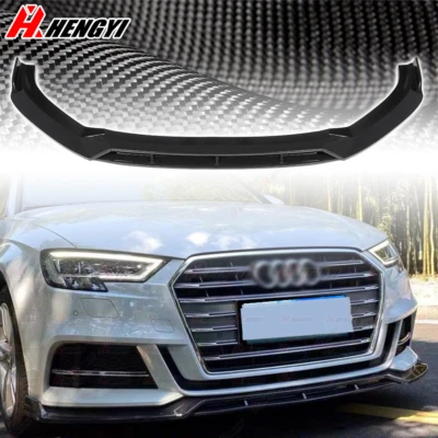 Divisor de labios delantero fibra de carbono aspecto adecuado Audi A3 RS3 S3 8V S-line 2017 2018 2020 Foto 1 de 4