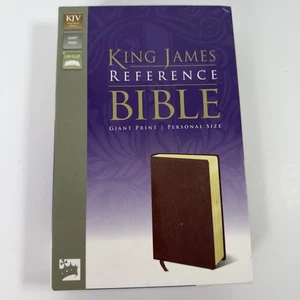 Zondervan KJV Reference Bible Giant Print Burgundy Leather Look New - Imagen 1 de 6