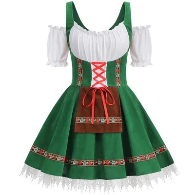 Oktoberfest Costumes Women Velvet German Bavarian Dirndl Dress Octoberfest Ou... - Изображение 1 из 4