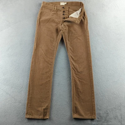 Pantalones Club Monaco Para Hombre 30x32 Marrón Pana Botón Mosca 5 Bolsillos Pierna Recta Foto 1 de 4