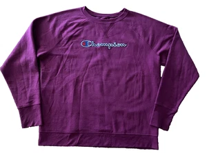 Champion Women's Embroidered Logo Crew Neck Purple Sweatshirt Size XL EUC! - Picture 1 of 7