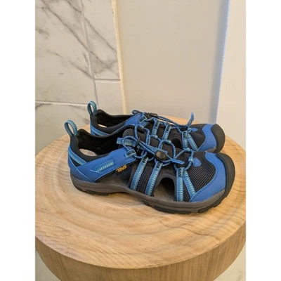 Teva Kids' Sandal Water Shoes Blue Black Adjustable Lace Up Size 4 - Image 1 of 4