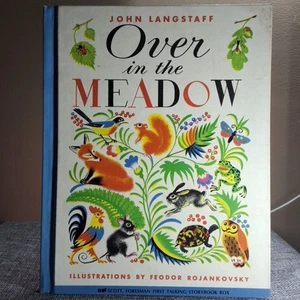 Over in the Meadow by John Langstaff and Feodor Rojankovsky 1957 w/Vinyl Record - Imagen 1 de 4