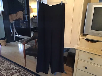 Брюки Ann Taylor темно-синие с подкладкой высокая талия широкие штанины 8 б/у в отличном состоянии - Изображение 1 из 4